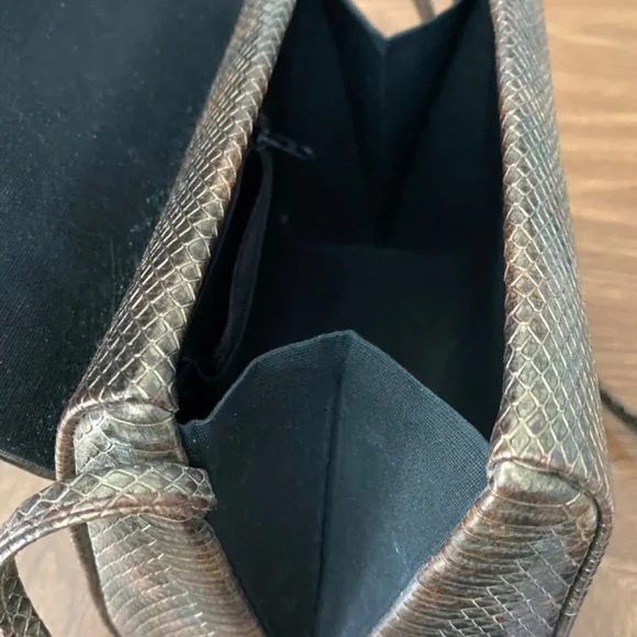 Iridescent Olive Faux Snakeskin Bag - Picture 5 of 8